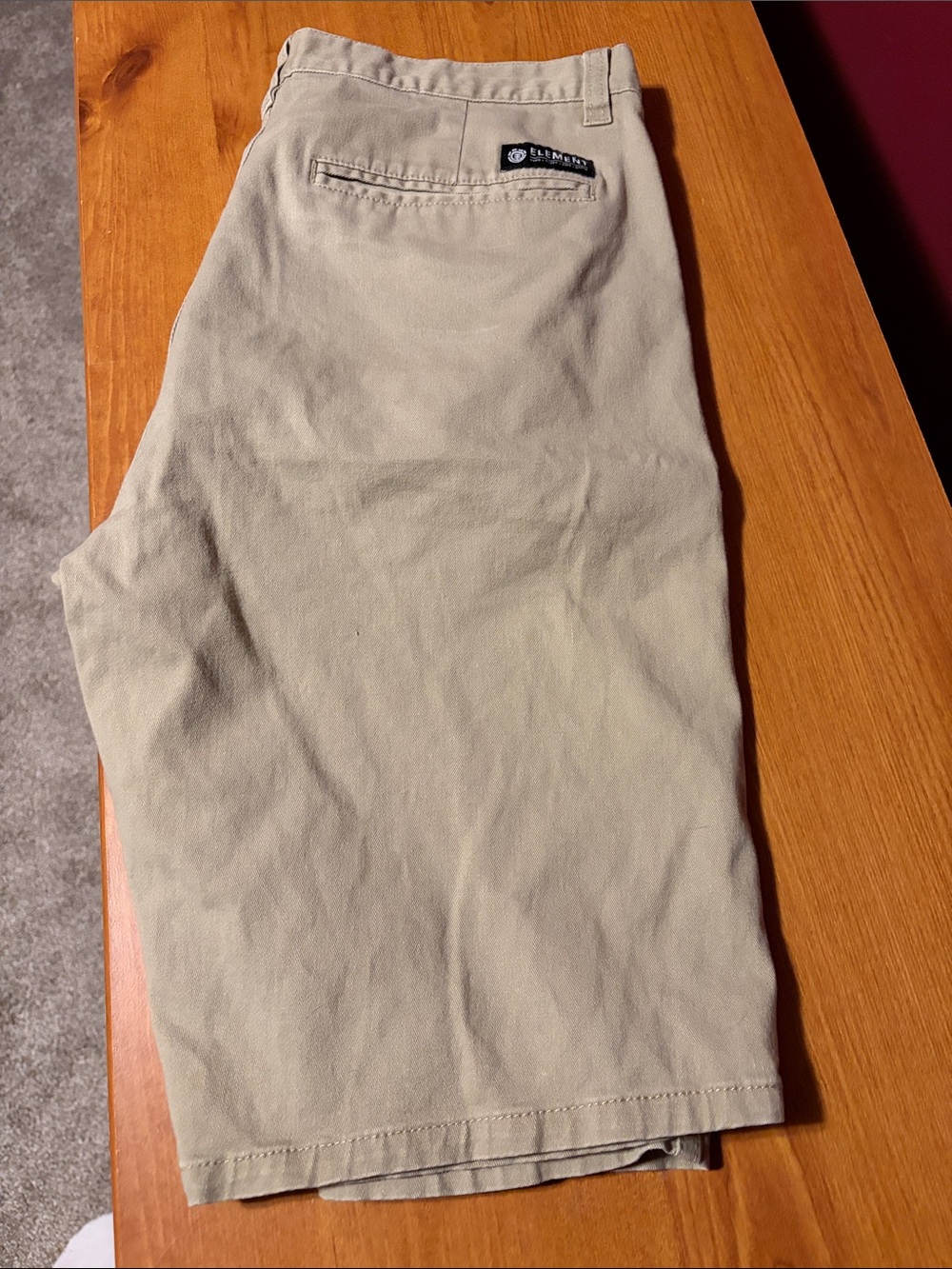 Element Men's Tan Flat Front Shorts